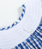 Blue Gingham Smocked School Dress
