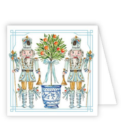 Blue Nutcracker Holiday Enclosure Card