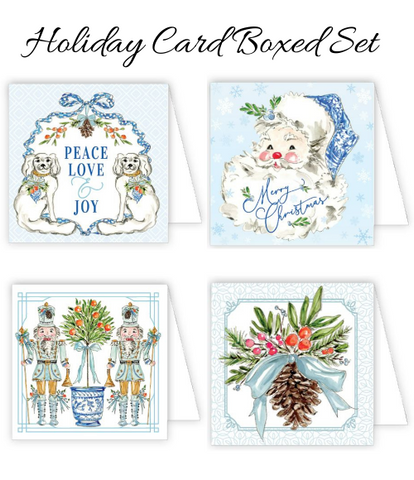 Blue Holiday Enclosure Cards Boxed Set