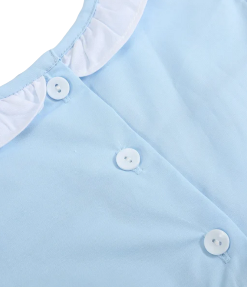 Blue Lil Sister Smocked Bubble