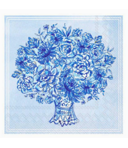 Blue Willow Coaster Set with Holder