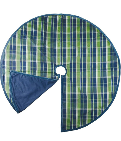 Blue Holiday Plaid Tree Skirt