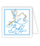 Oh Baby Blue Stork Enclosure Card