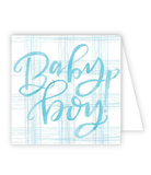 Blue Toile Baby Boy Enclosure Card