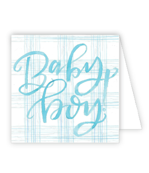 Blue Toile Baby Boy Enclosure Card
