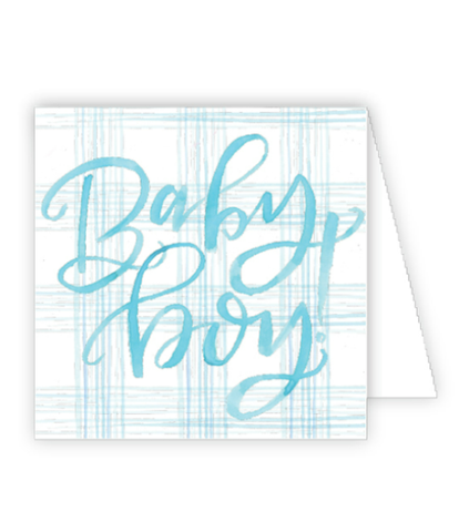 Blue Toile Baby Boy Enclosure Card