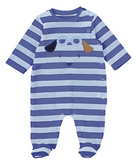 Velour Stripe Footie - Puppy