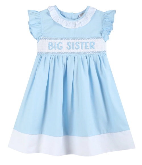 Big Sister Blue Smocked Dress