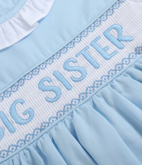 Big Sister Blue Smocked Dress