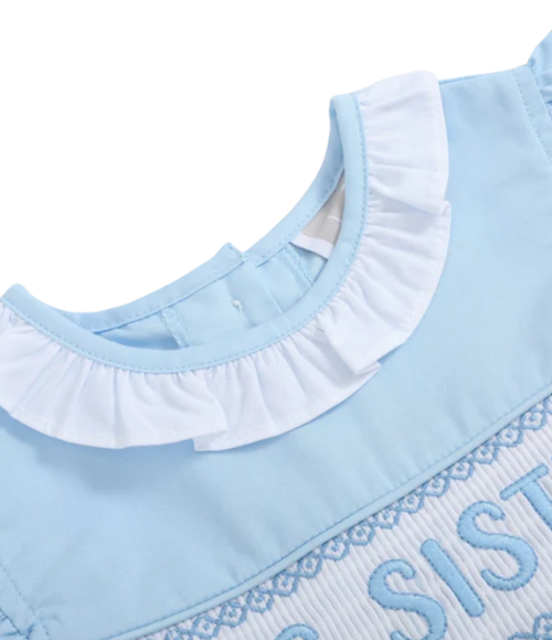 Big Sister Blue Smocked Dress