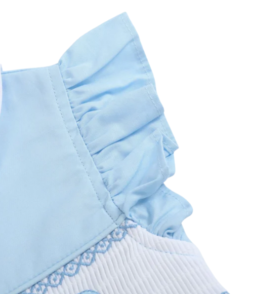 Big Sister Blue Smocked Dress