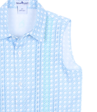 BQ Guayabera Dress in Blue Cane Lattice