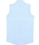 BQ Guayabera Dress in Blue Cane Lattice