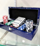 Blue Lacquer Poker Set