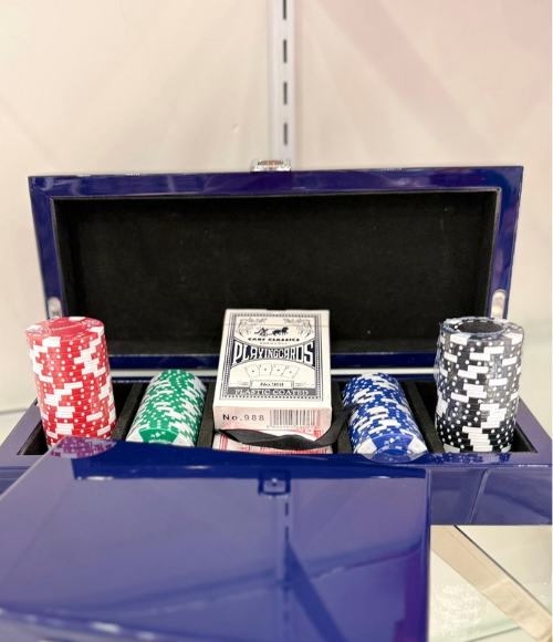 Blue Lacquer Poker Set