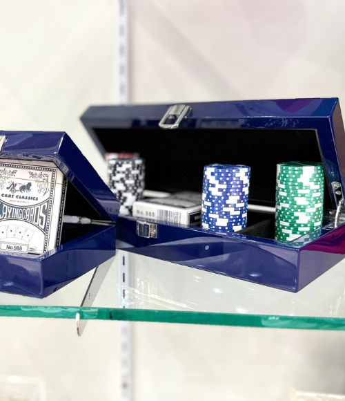 Blue Lacquer Poker Set