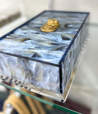 Blue Lapis Topiary Guest Towel Box