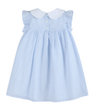 Blue & Pink Seersucker Bow Dress