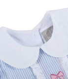 Blue & Pink Seersucker Bow Dress