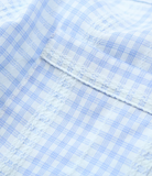 BQ Blue Plaid Linen Guayabera Shirt