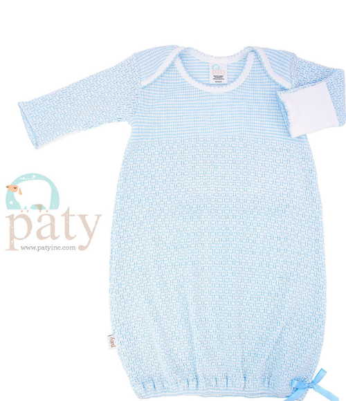 Paty Knit Baby Gown with Picot Trim