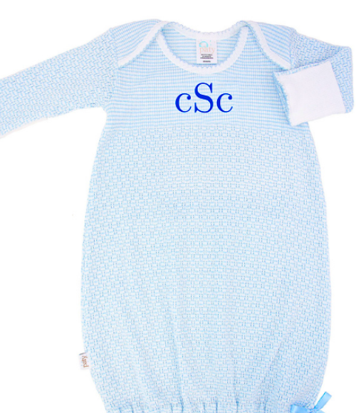 Paty Knit Baby Gown with Picot Trim