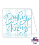 Blue Toile Baby Boy Enclosure Card