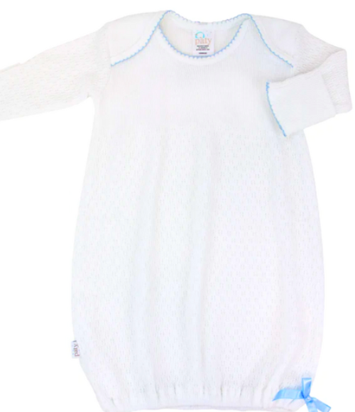 Paty Knit Baby Gown with Picot Trim