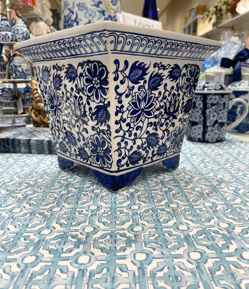 Blue & White Large Cache Pot