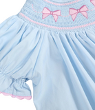 Blue & Pink Smocked Bishop Dress