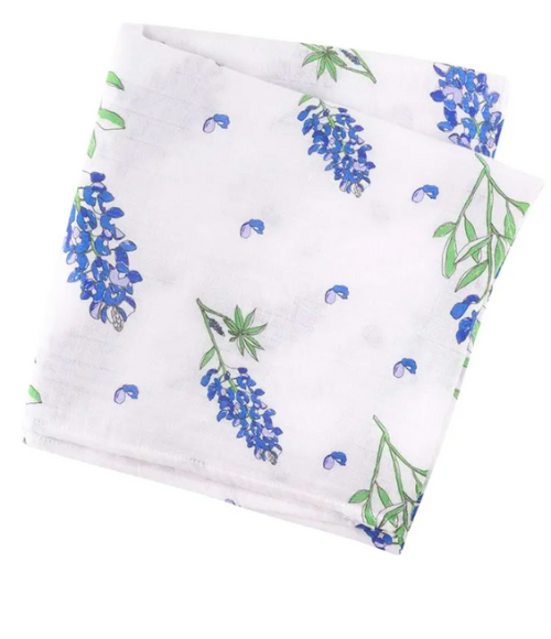 Texas Bluebonnet Burp Cloth, Bib & Swaddle Blanket