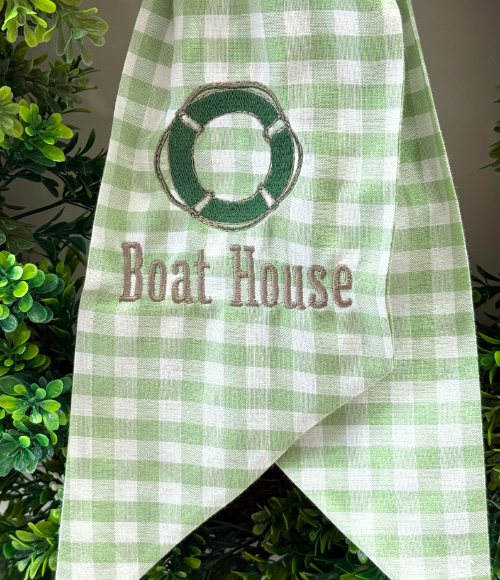 Boat House Embroidered Wreath Sash