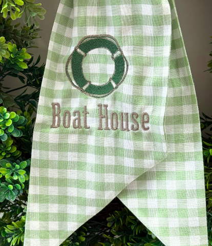Boat House Embroidered Wreath Sash