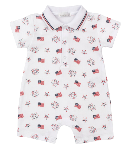 Kissy Bold Stripes & Bright Stars Playsuit, 0-3M
