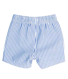 Boys Navy Seersucker Swim Trunks