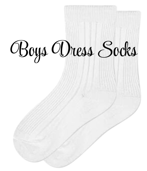 Boys White Ribbed Dress Socks