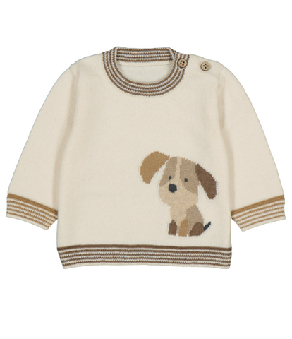 Brown Puppy Knit Sweater