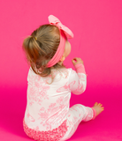 Pink Garden Toile Ruffle One Piece Pajama