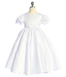 Satin Babydoll Puff Sleeve Girls Dress