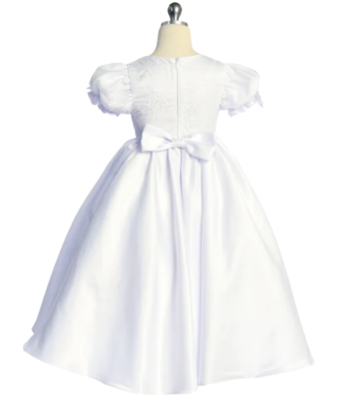 Satin Babydoll Puff Sleeve Girls Dress