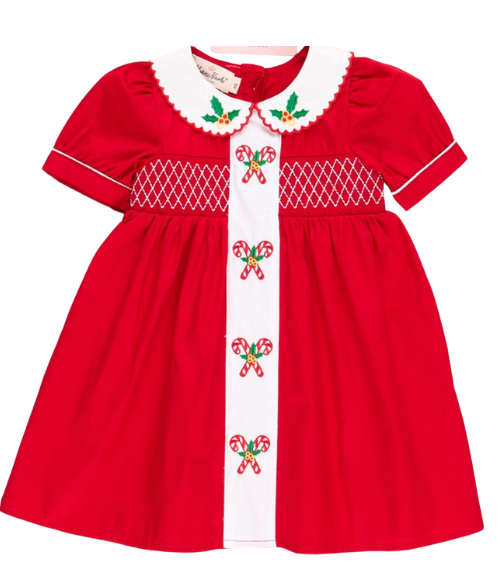 Candy Cane Lane Smocked Dress