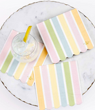 Candy Stripe Scalloped Cocktail Napkins