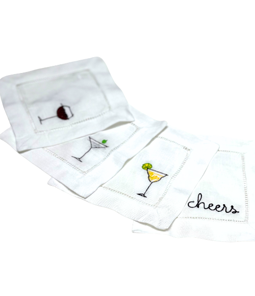 Cheers Cocktail Napkins, Set of 4