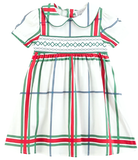 Christmas Plaid Smocked Baby Dress