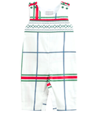 Christmas Plaid Smocked Longalls