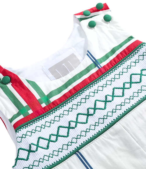 Christmas Plaid Smocked Longalls