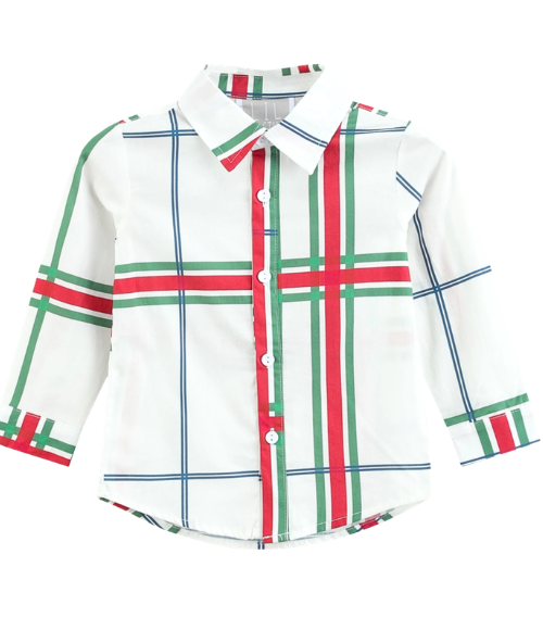 Christmas Plaid Dress Shirt