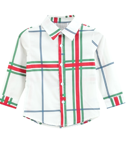 Christmas Plaid Dress Shirt