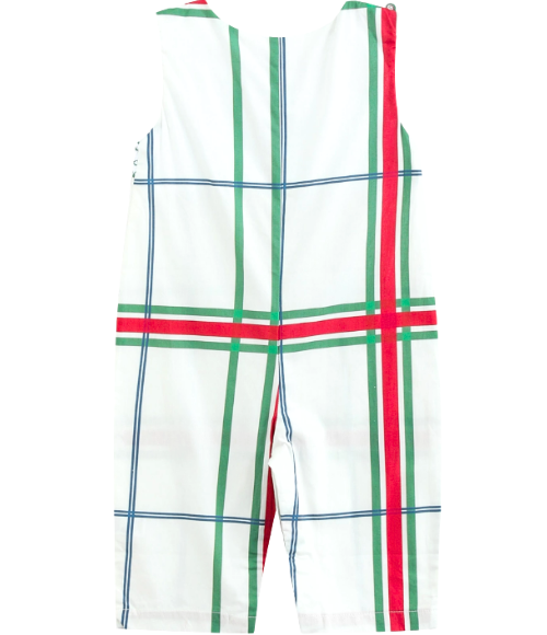 Christmas Plaid Smocked Longalls