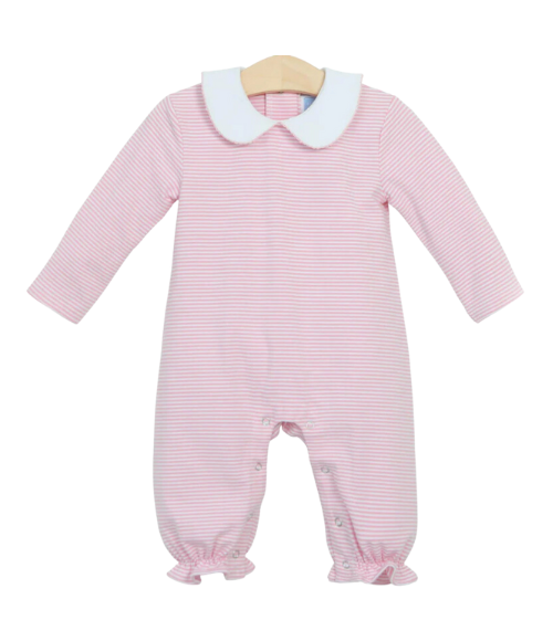 Claire Romper, Light Pink Stripe, 24M